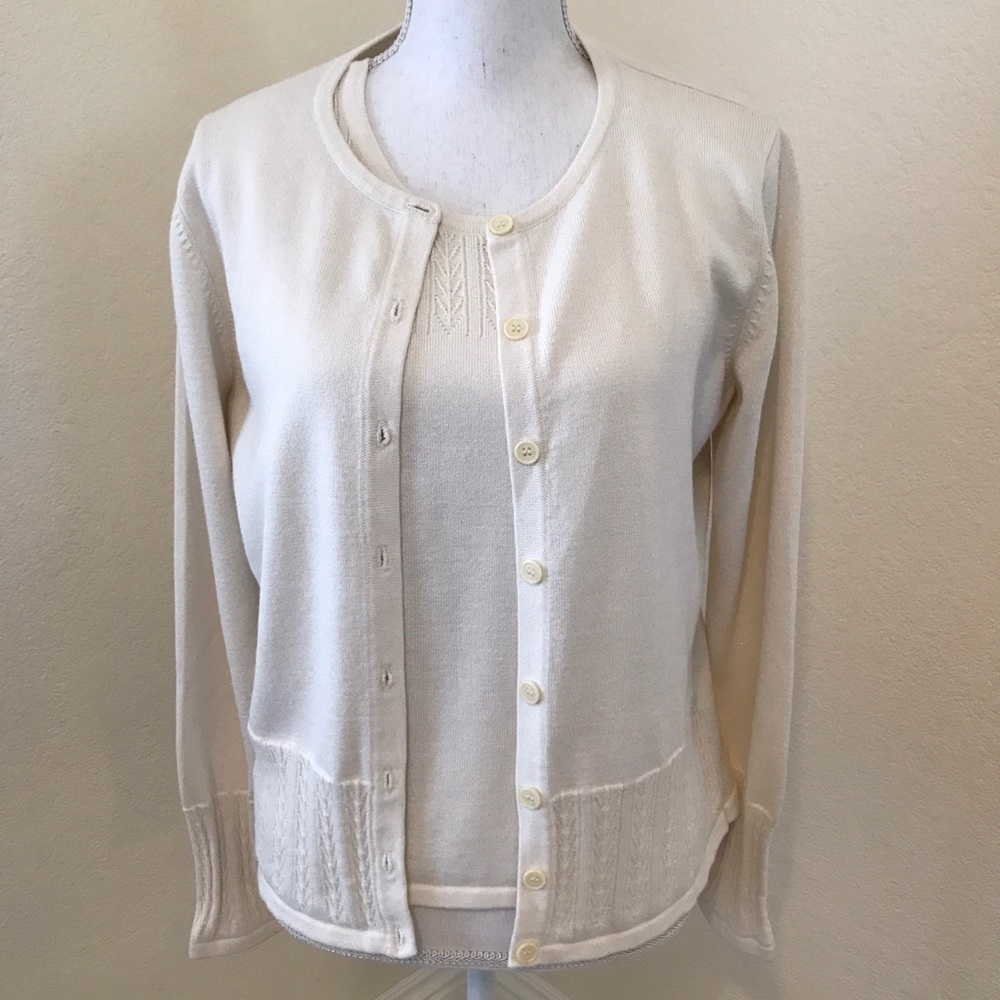 Jones Wear sleeveless Sweater w/Cardigan, L